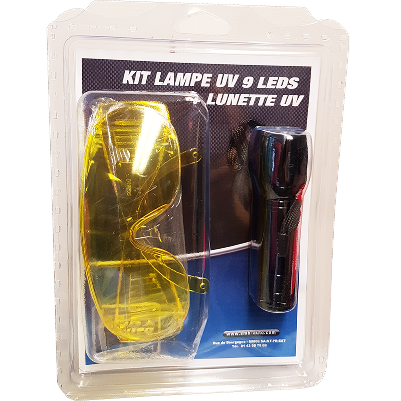KIT LAMPE UV 9 LEDS + LUNETTE UV Réf. 1262 - Smb auto